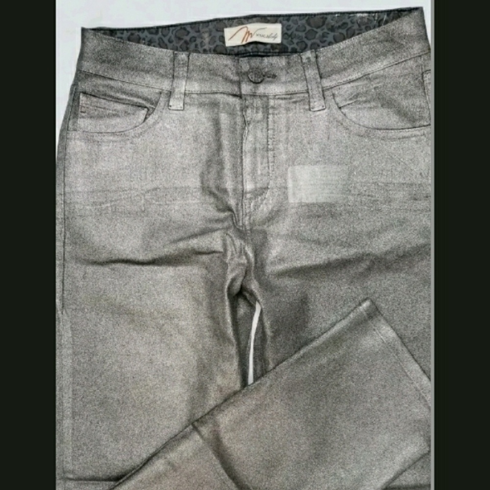 Miraclebody by Miraclesuit Metallic Coated Silver Skinny straight Jeans
